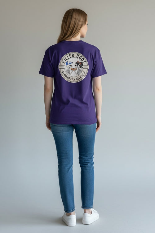 Killer Dogs Short Sleeve Purple LOGO T-Shirt