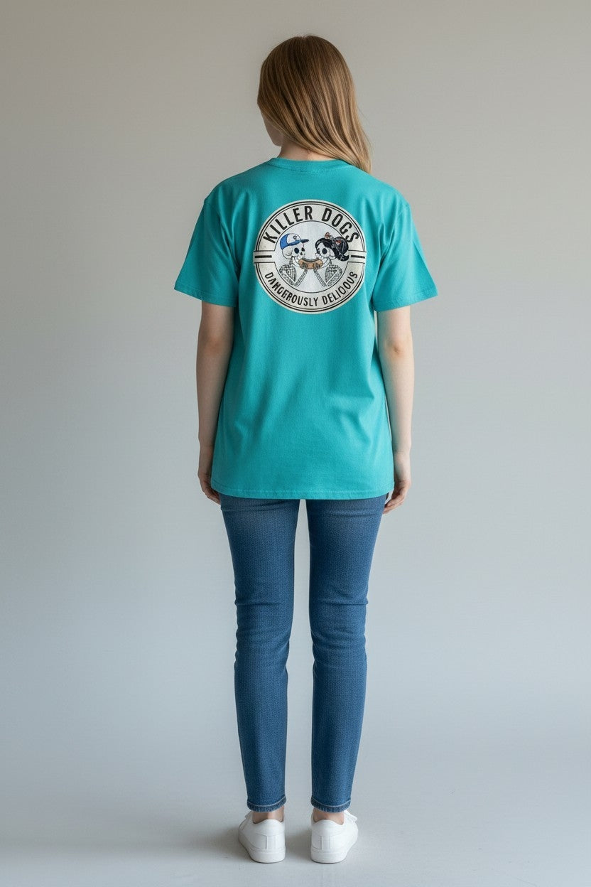 Killer Dogs Short Sleeve Turquoise LOGO T-Shirt