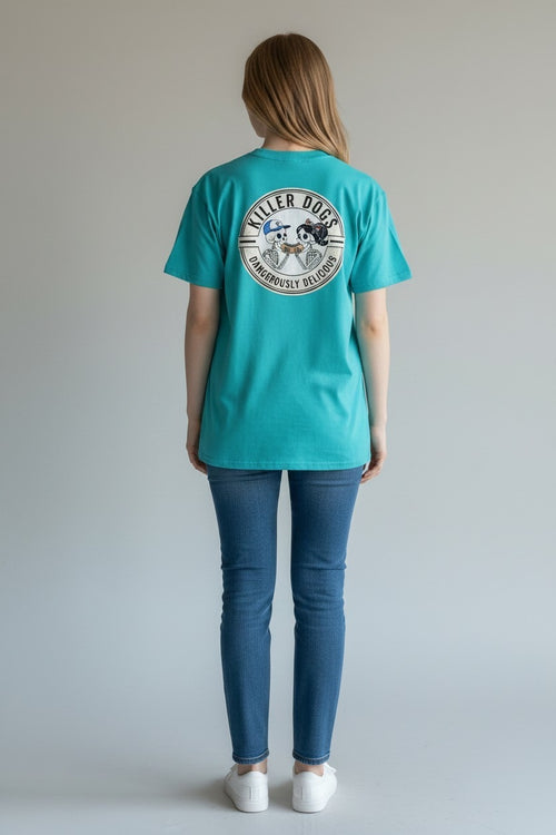 Killer Dogs Short Sleeve Turquoise LOGO T-Shirt