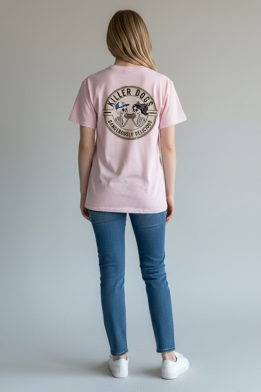 Killer Dogs Short Sleeve LT Pink LOGO T-Shirt