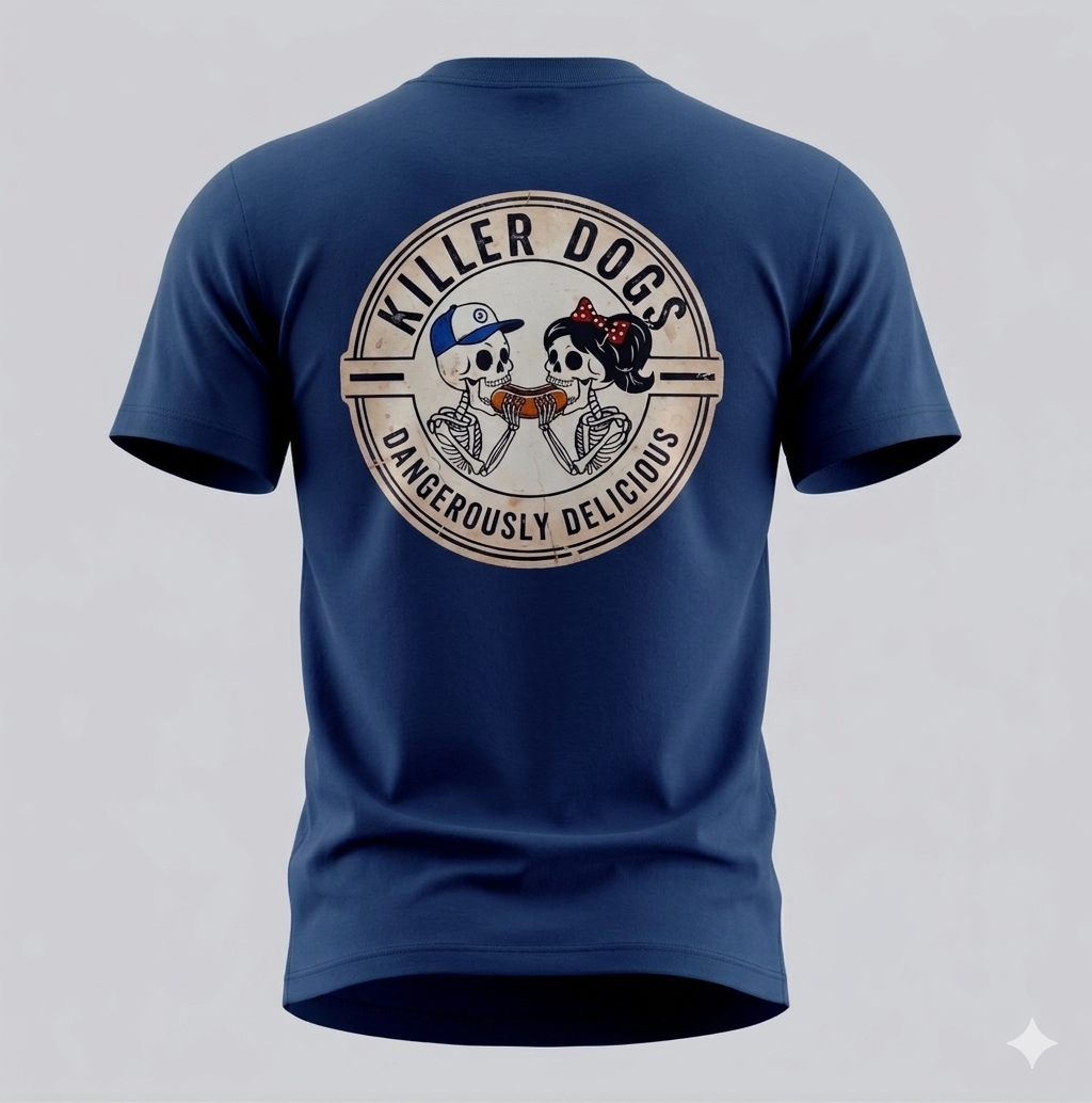 Killer Dogs Short Sleeve Navy Blue LOGO T-Shirt