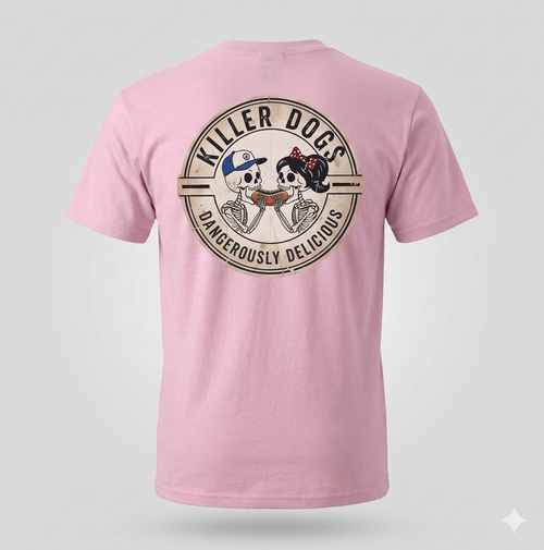 Killer Dogs Short Sleeve LT Pink LOGO T-Shirt